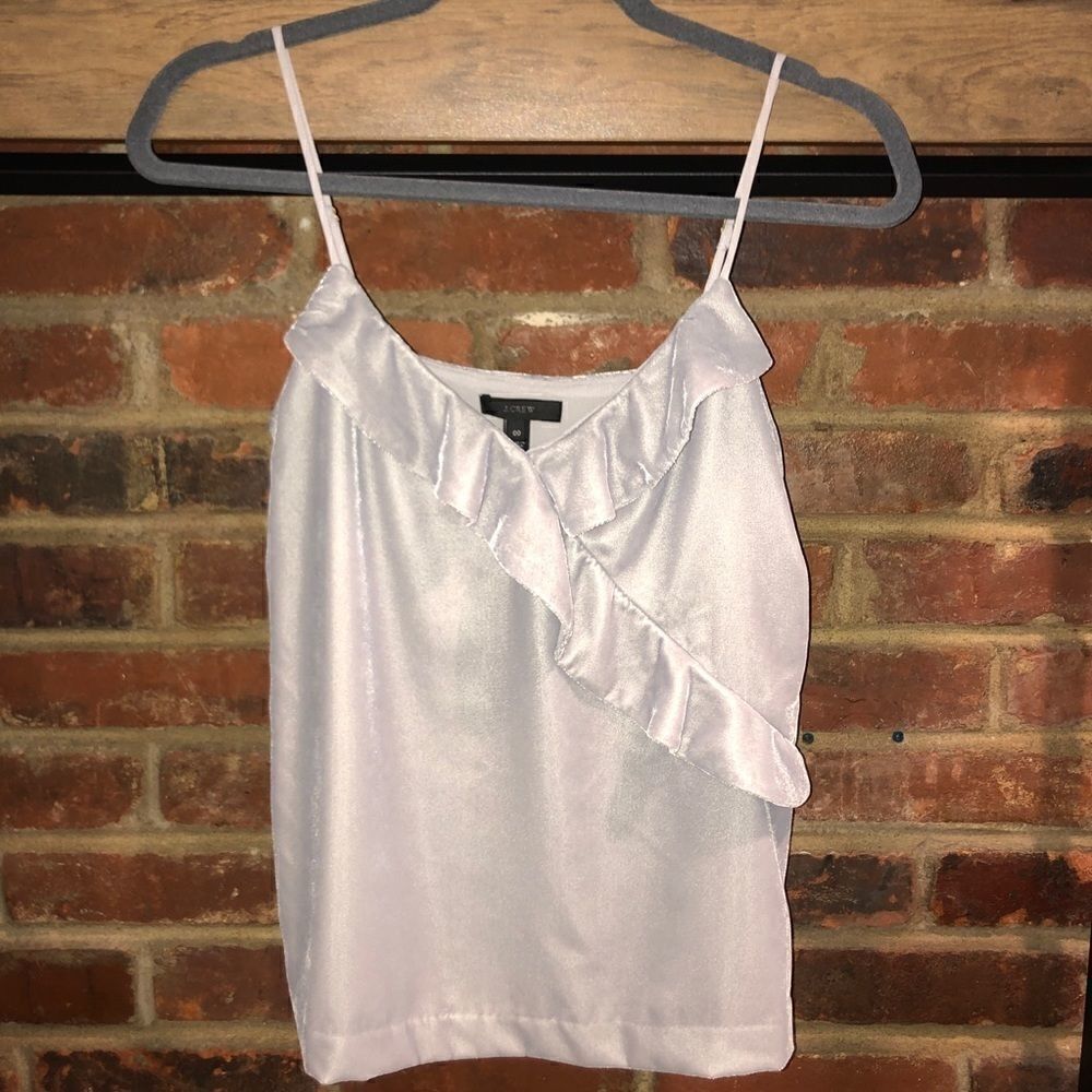 NWT J Crew Velvet Ruffle Tank Top - Sz 00